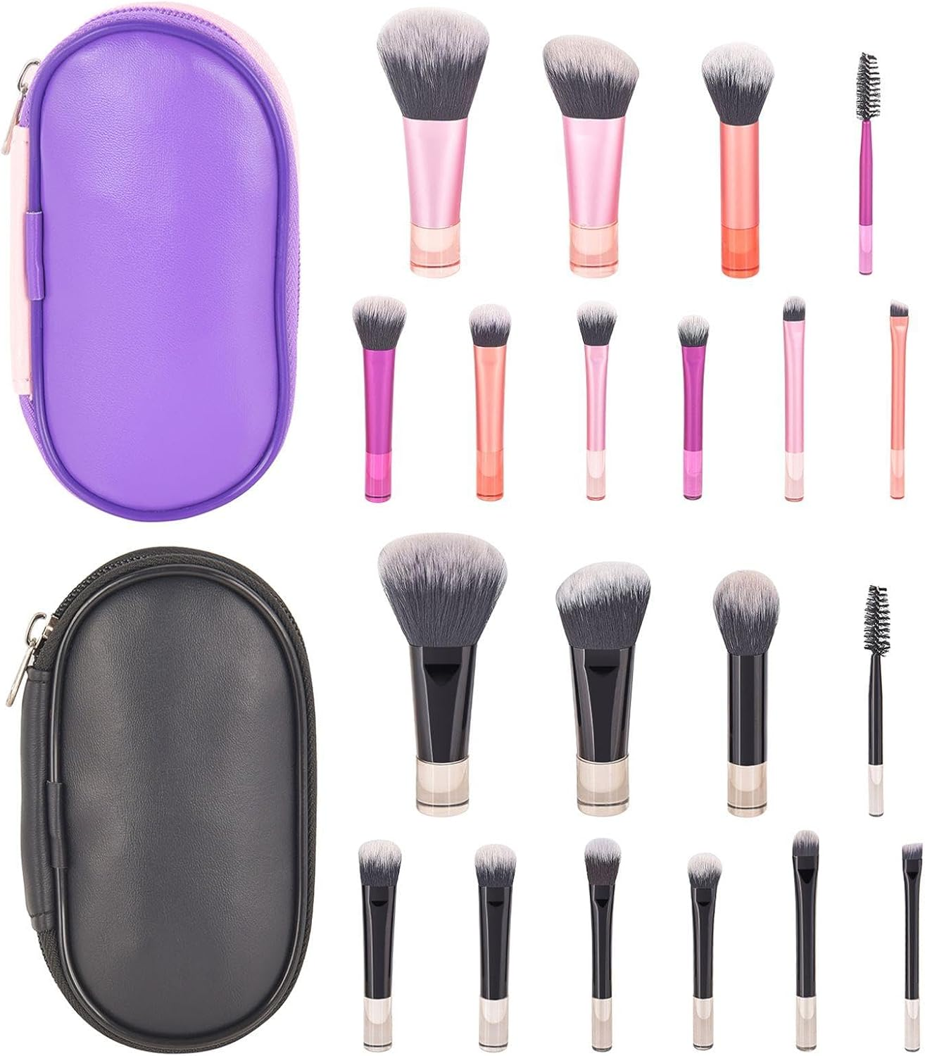 Pack of 20 Short Film Make-Up Brushes with 2 Pieces of Storage Bags, Portable Make-Up Brushes, Travel Supplies and Beauty Tools. image number 2