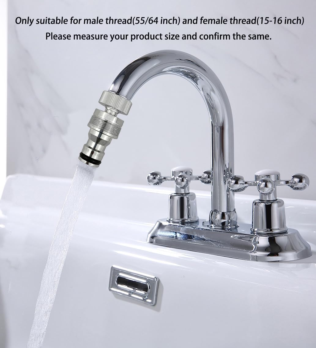 Dishwasher,Washer Snap Coupling Adapter,Shower Hose, Garden Hose(3/4Ght) Quick Connection, for Bathroom/Kitchen,Sink to Hose Adapter Faucet Hose, Sink Quick-Fit Attachment (Quick-Connect) image number 3