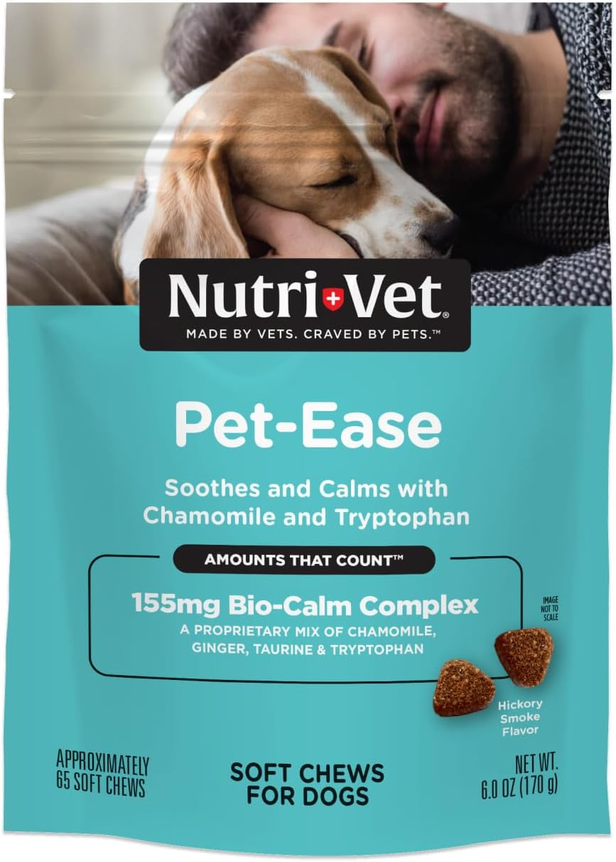 Nutri-Vet Pet-Ease Soft Chews for Dogs - Vet Formulated with Chamomile and Tryptophan to Soothe and Calm Dogs - 6.0 Oz image number 1