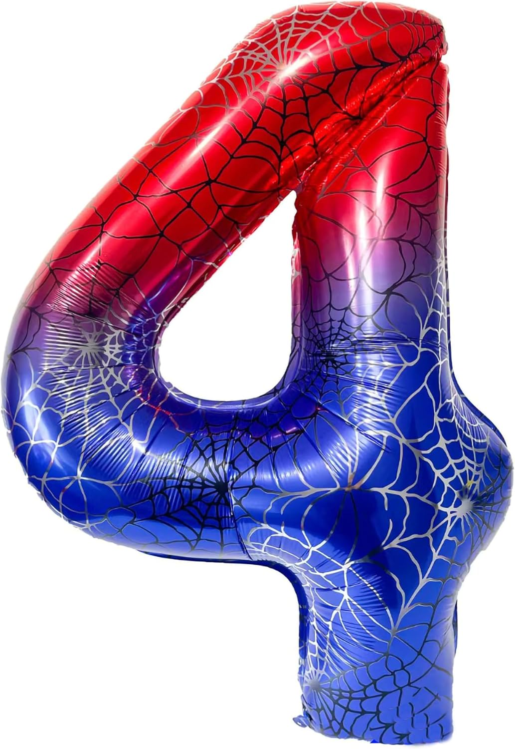 100Cm (40Inch) Spider Theme Printed Number Balloons,Ideal for Themed Events, and Halloween, Red Blue Foil Number Balloon for Birthday, Theme Party Supplies, Anniversary Decoration (Number 3) image number 2