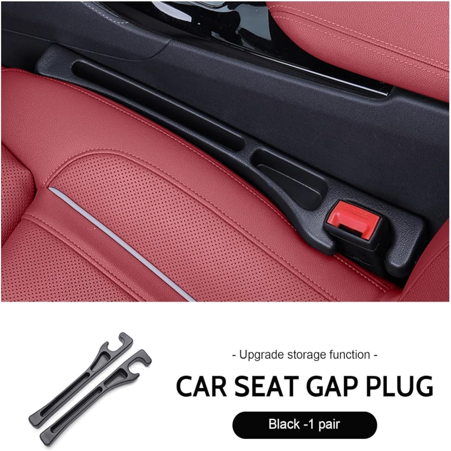 GHQHSQ 2PCS No Drop Seat Guard,2025 New Car Seat Side Gap Filler Organizer, Drop Seat Guards for Cars (Black 2Pcs)