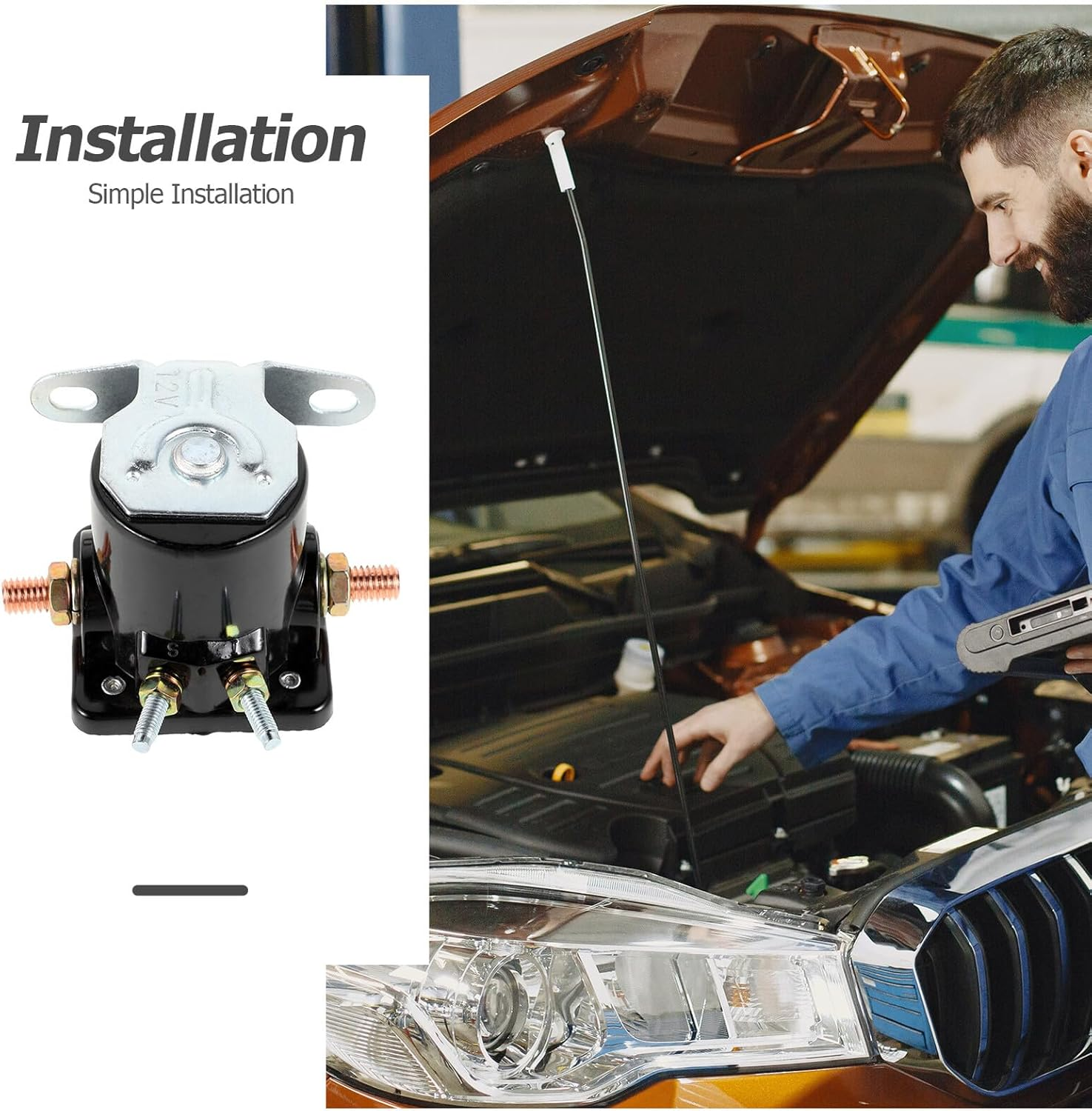 MUSISALY Heavy Duty Starter Solenoid Relay Replacement Car Starter Relay Compatible with Select Classic Vehicles 1958-1991 image number 2