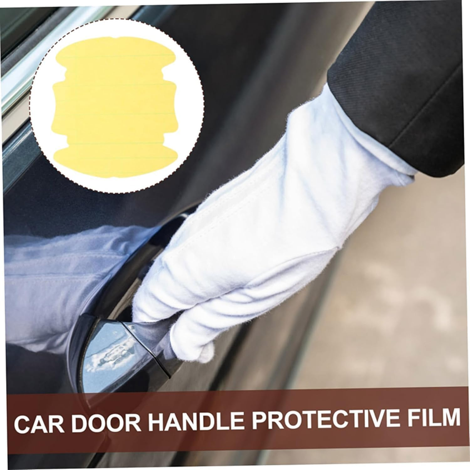 2 Sets Door Handle Film Auto Door Protector Films Handlebar Grips Car Door Handle Cup Protector Car Protector Car Door Protectors for Vehicles Clear Protective Film Car Paint Vinyl image number 5