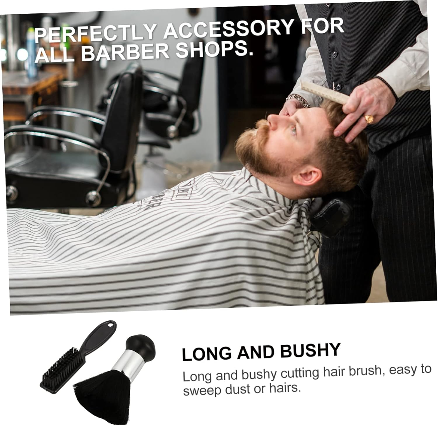 FRCOLOR 4Pcs Salon Neck Duster Brush Professional Hair Cleaning Brush for Barbershop Soft Material Multi-Functional Hairdressing Tool for Dust Removal and Styling image number 3