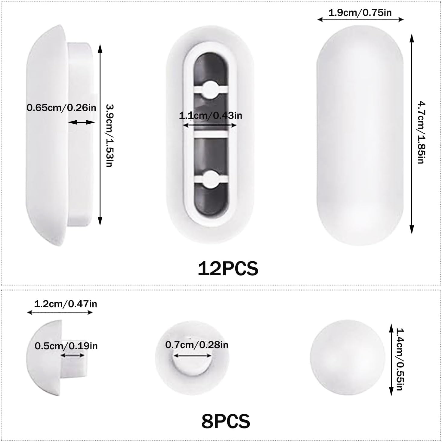 20Pcs Toilet Seat Bumpers Set, Universal Toilet Seat Lid Buffers, Anti-Noise Toilet Lid Cushions Pads, Toilet WC Seat Buffer Replacement Kit for Home Hotel Bathroom Hospital (White) image number 1