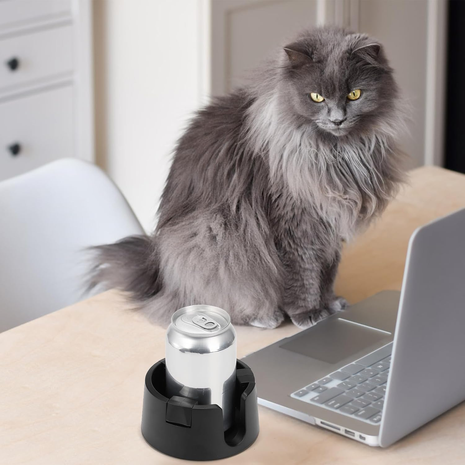 Mezchi 2 Pack anti Spill Cup Holder, Adhesive Desk Cup Holder, Adjustable Plastic Drink Holder for Desk, Non Tipping Coaster Cup Holder for Office, Home, Desktop, Table, Black image number 6