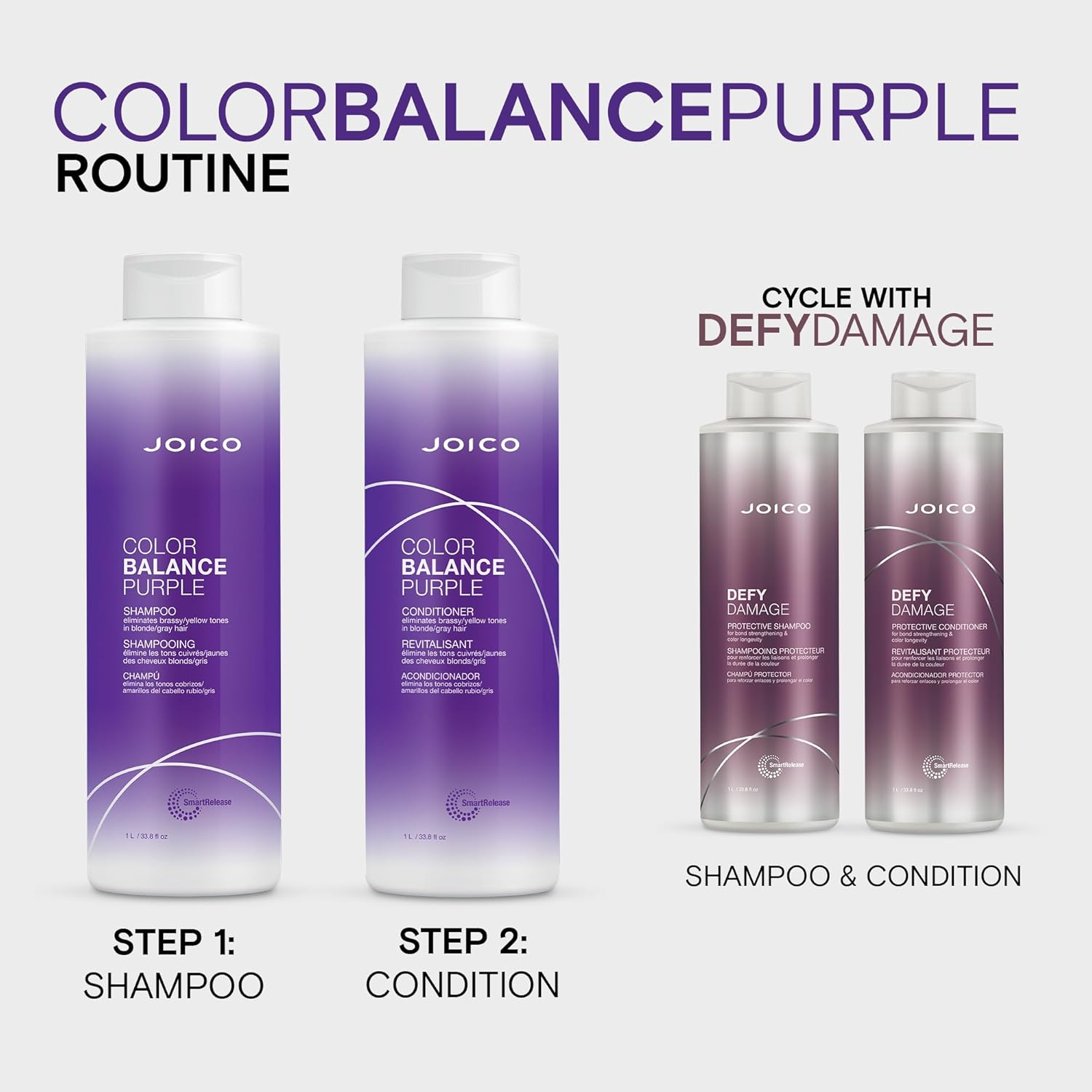 JOICO RESTAGE COLOR BALANCE PURPLE SHAMPOO 1000ML image number 2