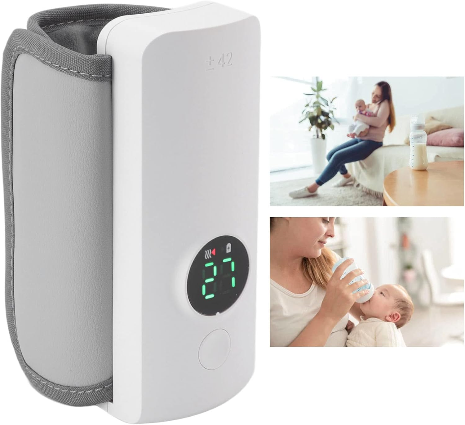 Baby Bottle Thermal Bags, Breastmilk Insulated Baby Bottle Bag Travel Carrier, Milk Warmer 7.4V 2A 18W, USB Charging Portable Baby Nursing Tool, 3000Mah, for Nursing Mother image number 5