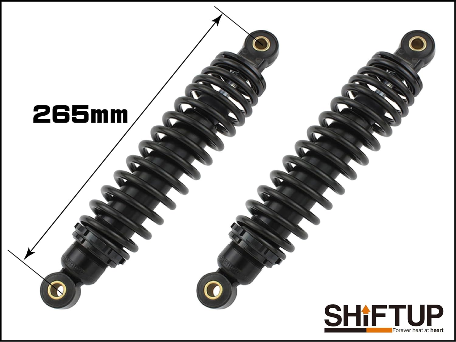 SHIFT up 225265-66-10 Monkey Rear Shock Type-2, 10.4 Inches (265 Mm), Black Body/Black Spring, Pack of 2