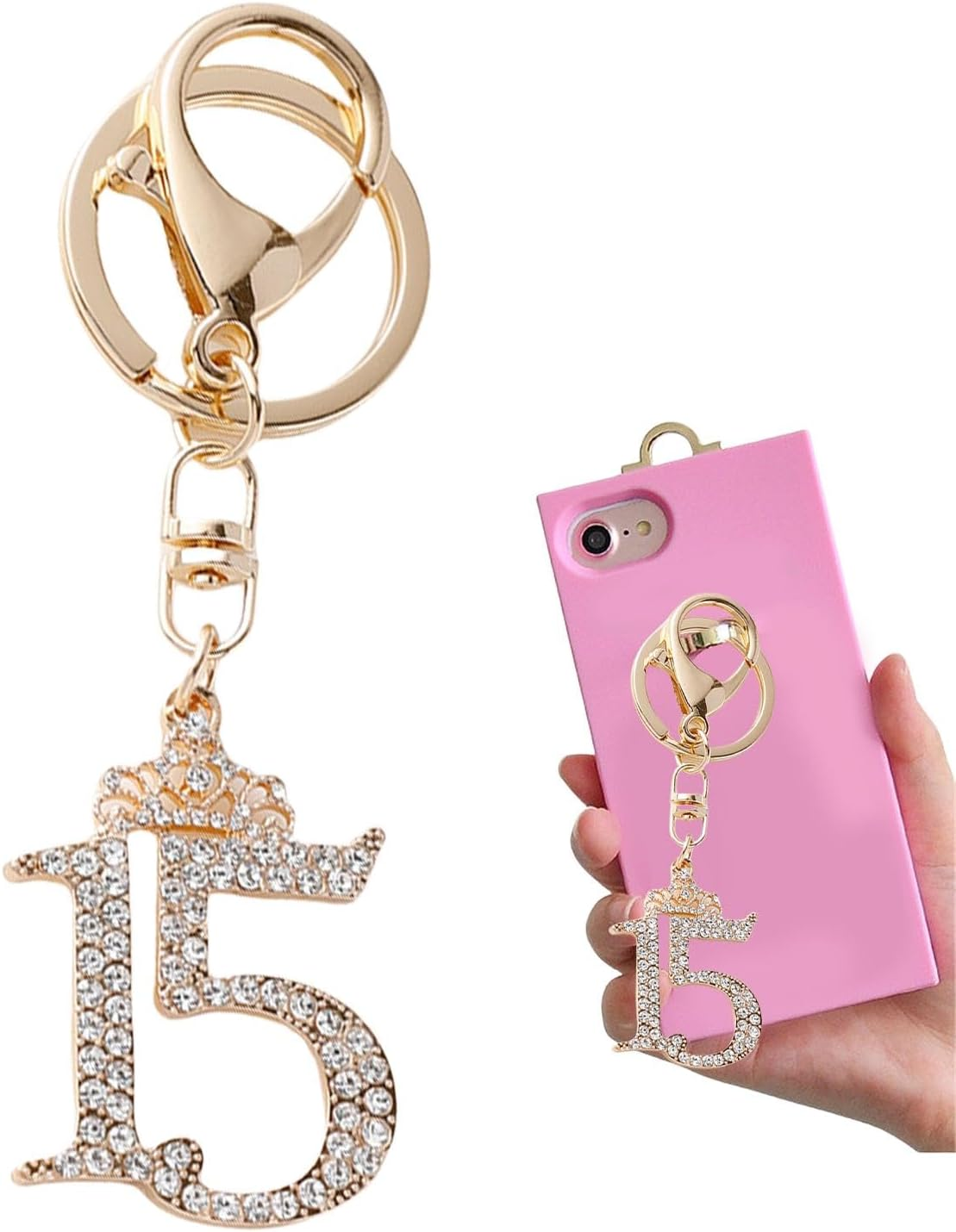 Cute Keychain Charm, Cute Keychain,Sag SHORT PENDANT NUMBER 15 - Fashion Handbags Backpack Charm, Bag Pendant for Women Girls