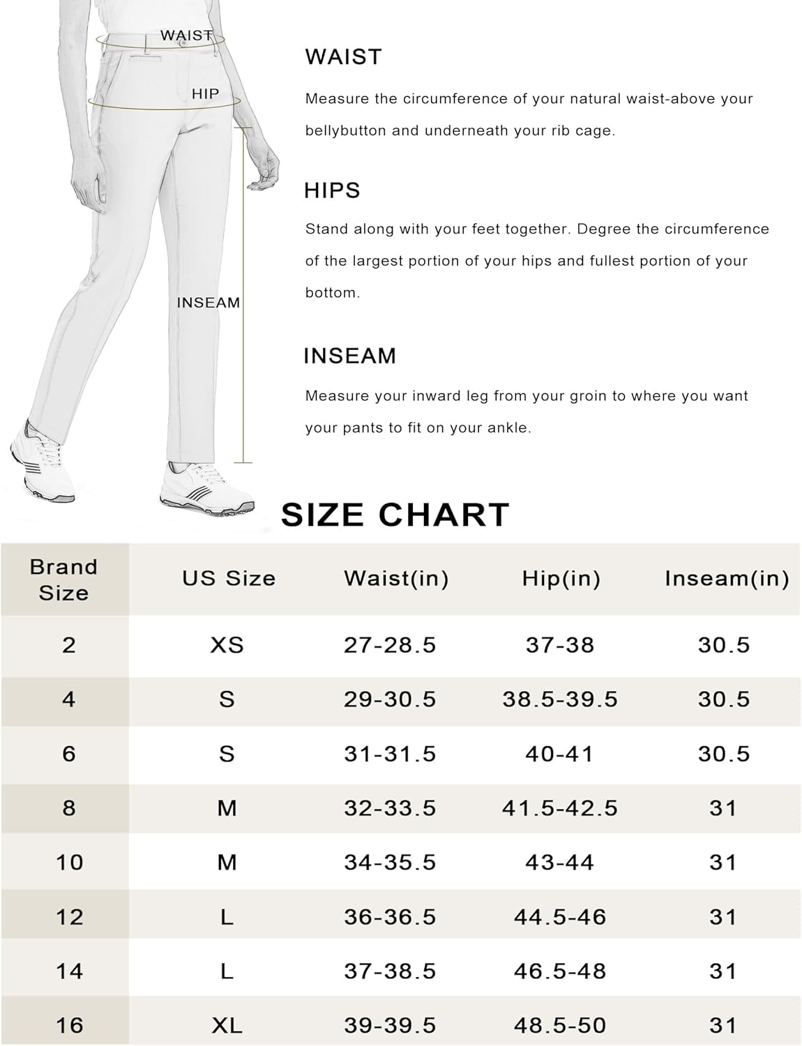 Women'S Golf Pants Stretch Straight Lightweight Breathable Twill Work Chino Ladies Pants image number 6