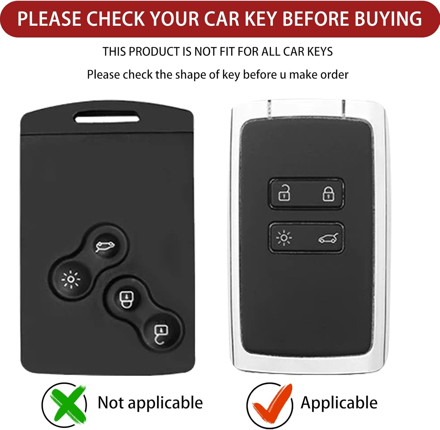 Renault Car Key Case Compatible with Renault Clio Megane Koleos Kadjar Kangoo Twingo Talisman Captur Espace Dacia Duster Protective Case for Renault Silicone TPU 4 Buttons image number 3