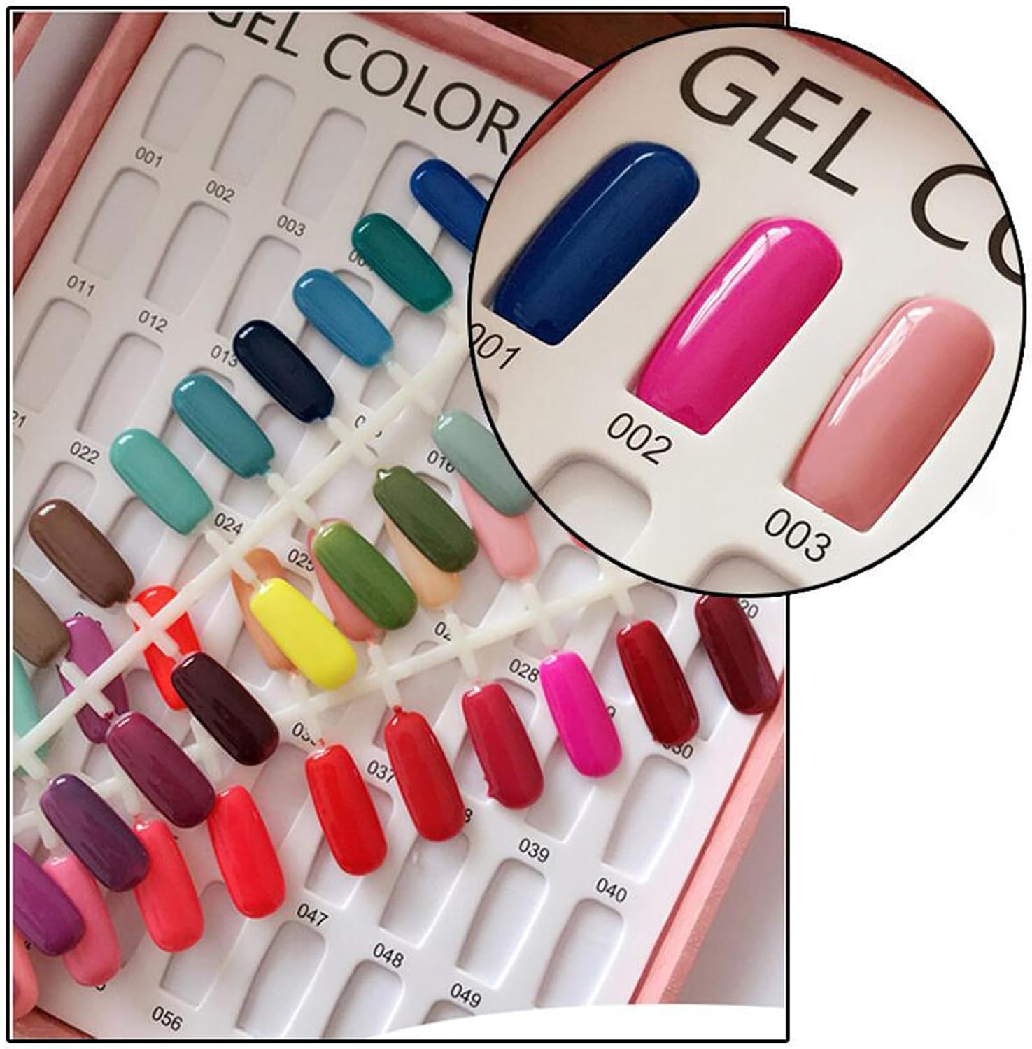 Qkbuza Nail Book,Nail Gel Polish Display Chart | Showing Professional 216 Colors Portable Chart for Salon Practice Storage Women Girls Art Styling Stations image number 4