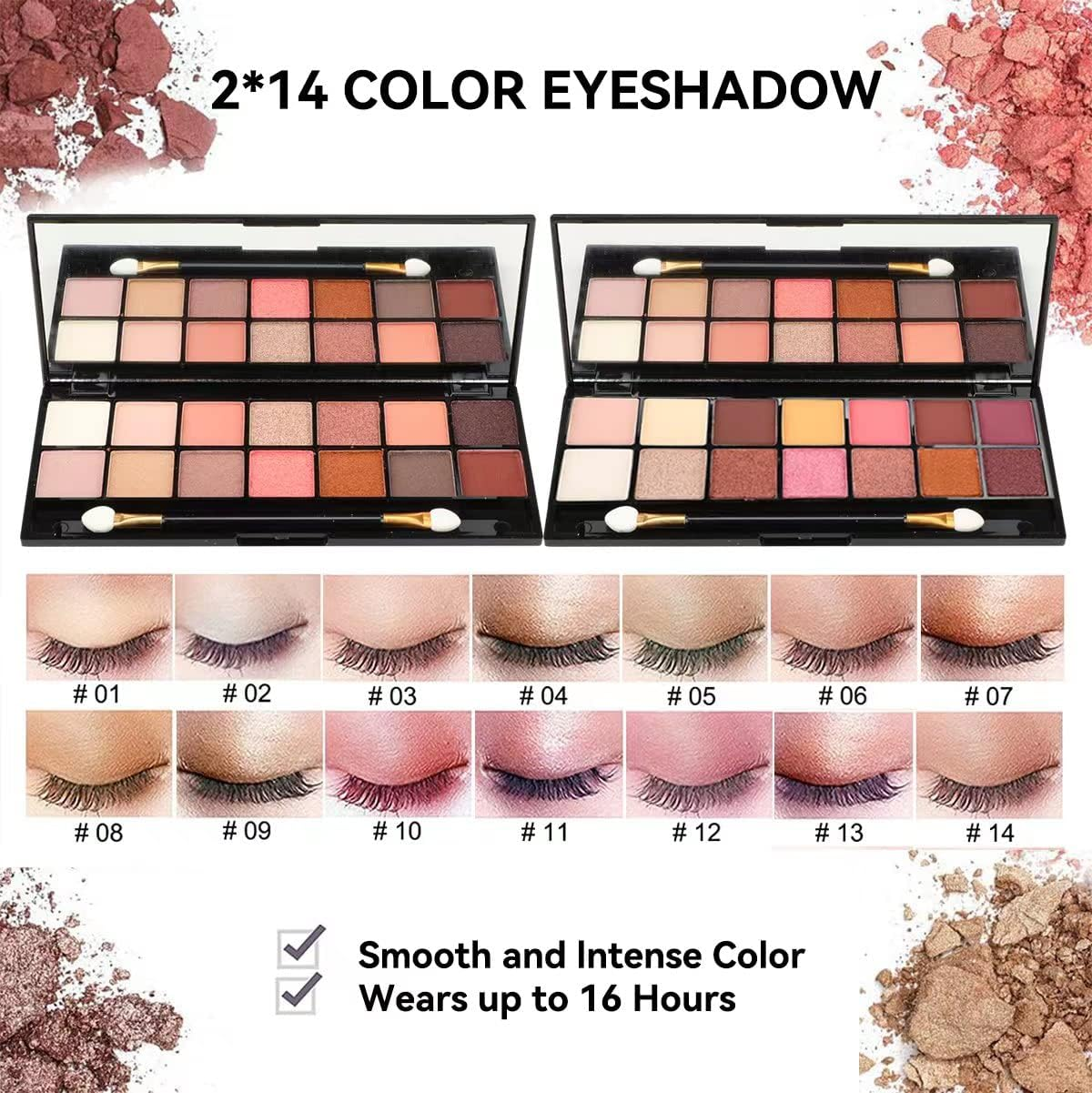 KARUIZI All in One Makeup Gift Set for Women Full Kit For2X14-Color Eyeshadow Palettes,5Xlipgloss Sets,Mascara,Eyeliner,Eyebrowpowder,Eyebrow Pencil, Foundation, Highlighter Stick Etc image number 4