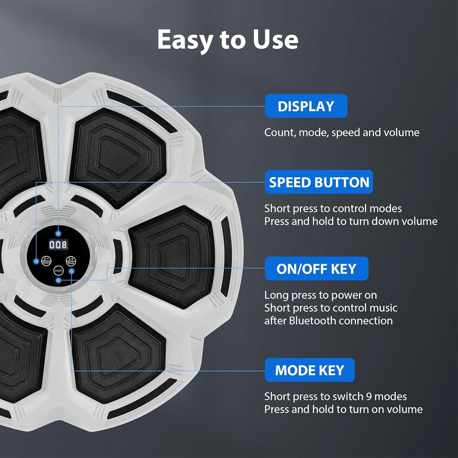 Centra Boxing Machine Music,Smart Punching Box Wall Mounted Electronic Boxing Target,Home Smart Boxing with Bluetooth,Boxing Music Machine Equipment for Kids and Adults image number 6