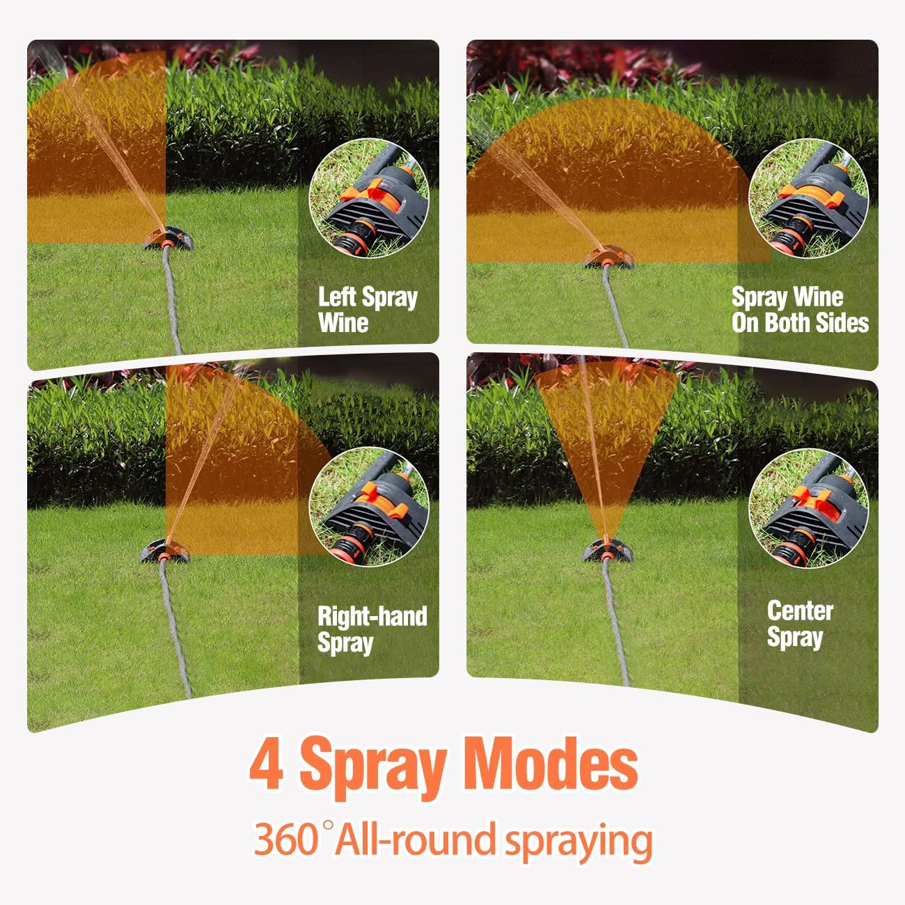 Garden Sprinkler,Oscillating Lawn Sprinkler Automatic 19 Hole 4 Mode Yard Water Sprinkler System with Quick Connectors for Watering Plants or Summer Outdoor Play