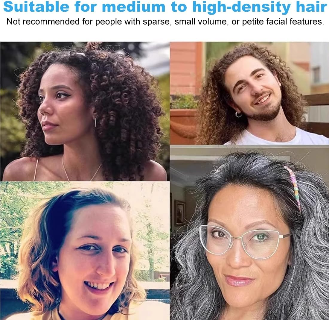 Curly Thick Hair Large Headband, 4 Pieces Square Headband Hinged Headband, Sunglasses Headband, Hair Hoop Sunglasses, Headband like Sunglasses, Hair Hoop Headband for Men Women (2 Colours) image number 1