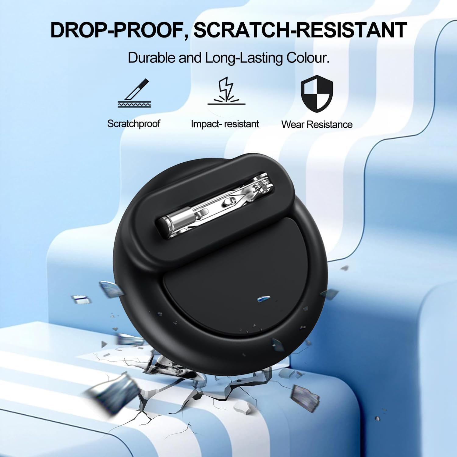 T Tersely【4 Pack】 Waterproof Holder for Airtag 2Nd/1St Generation (2026/2021), Silicone Case Holder with Invisible Pin, anti Lost, for Kids, Elderly, Luggage, Clothing (Black White Pink Purple)