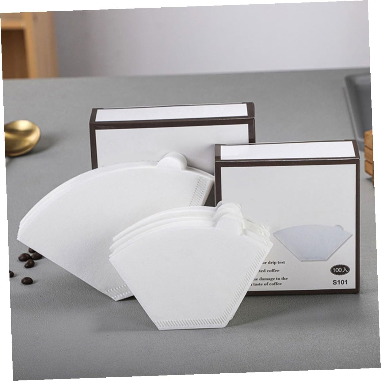 FUNNETOYU 200Pcs Disposable Coffee Filter Paper Cones Unbleached White for Home Espresso Brewing Easy-Use Compact Even Flow Compatible with Standard Coffee Makers image number 4