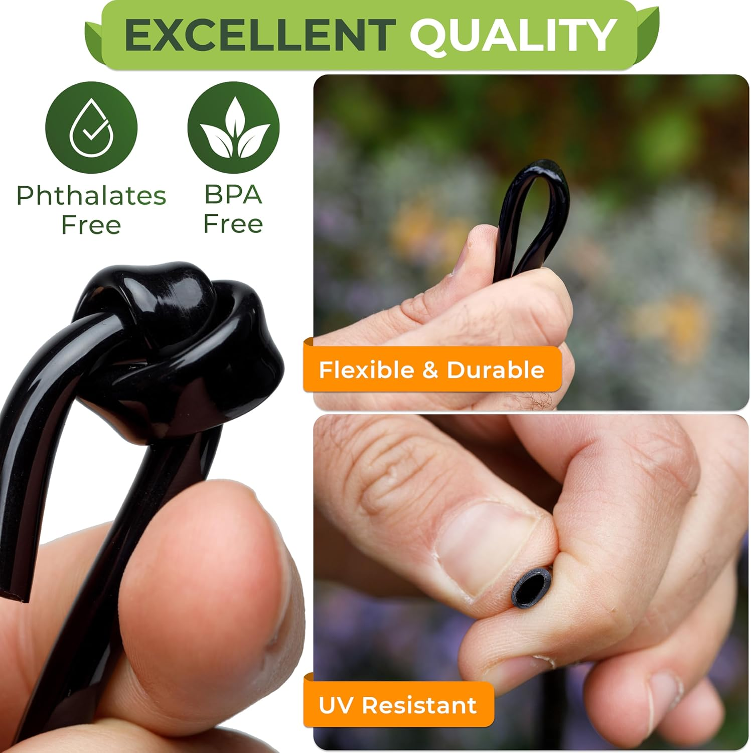 CARPATHEN 1/4 Drip Irrigation Tubing - 100Ft Black Drip Irrigation Hose Perfect for DIY Garden Irrigation System, Hydroponics, Misting, or as Blank Distribution Tubing for Any Garden Project