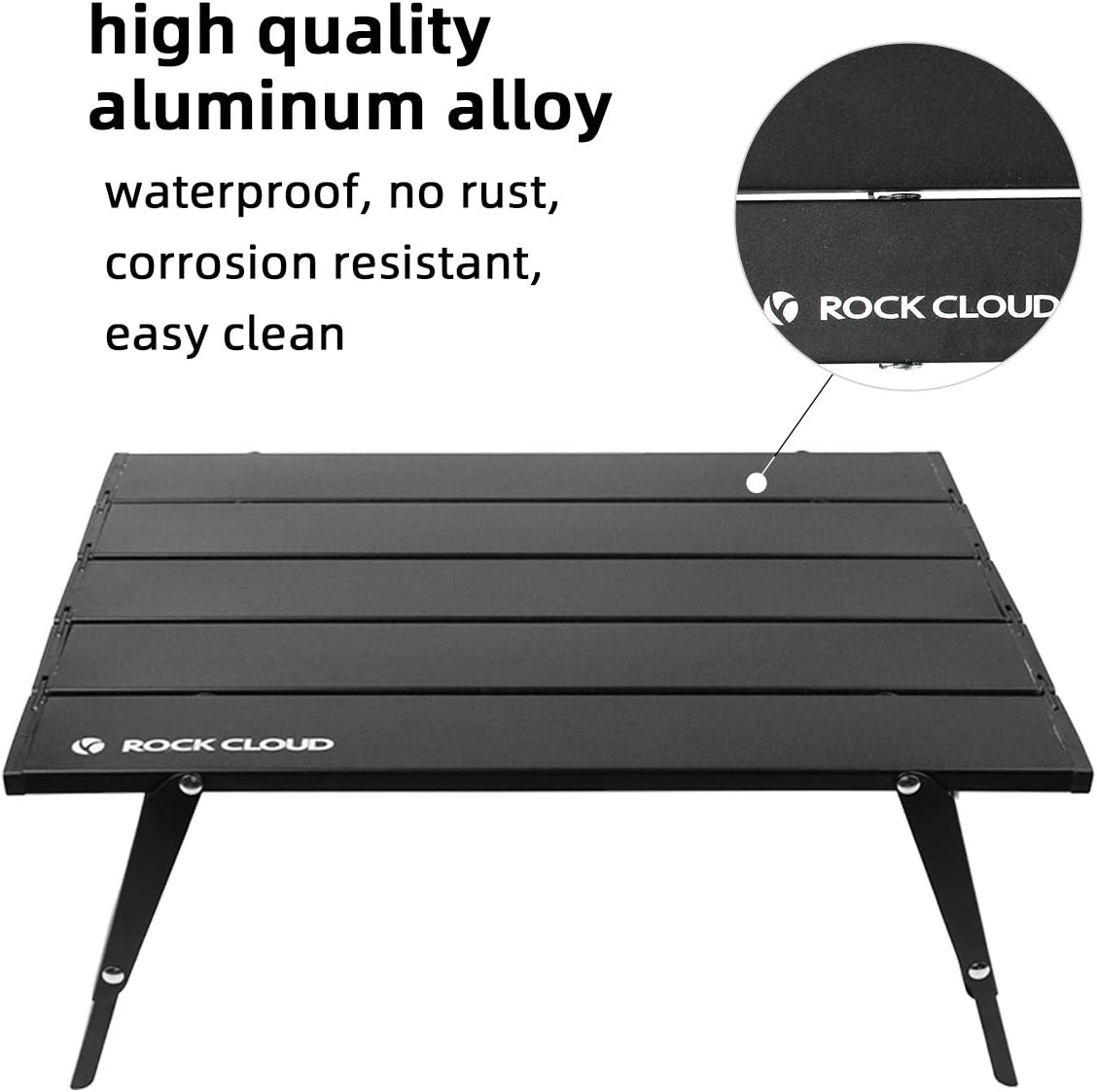 Rock Cloud Camping Table Folding Beach Table Aluminum Portable Height Adjustable Camping Table Ultralight Lightweight Roll up Camp Table with Hinges Picnic，Hiking，Fishing，Beach Camping image number 5