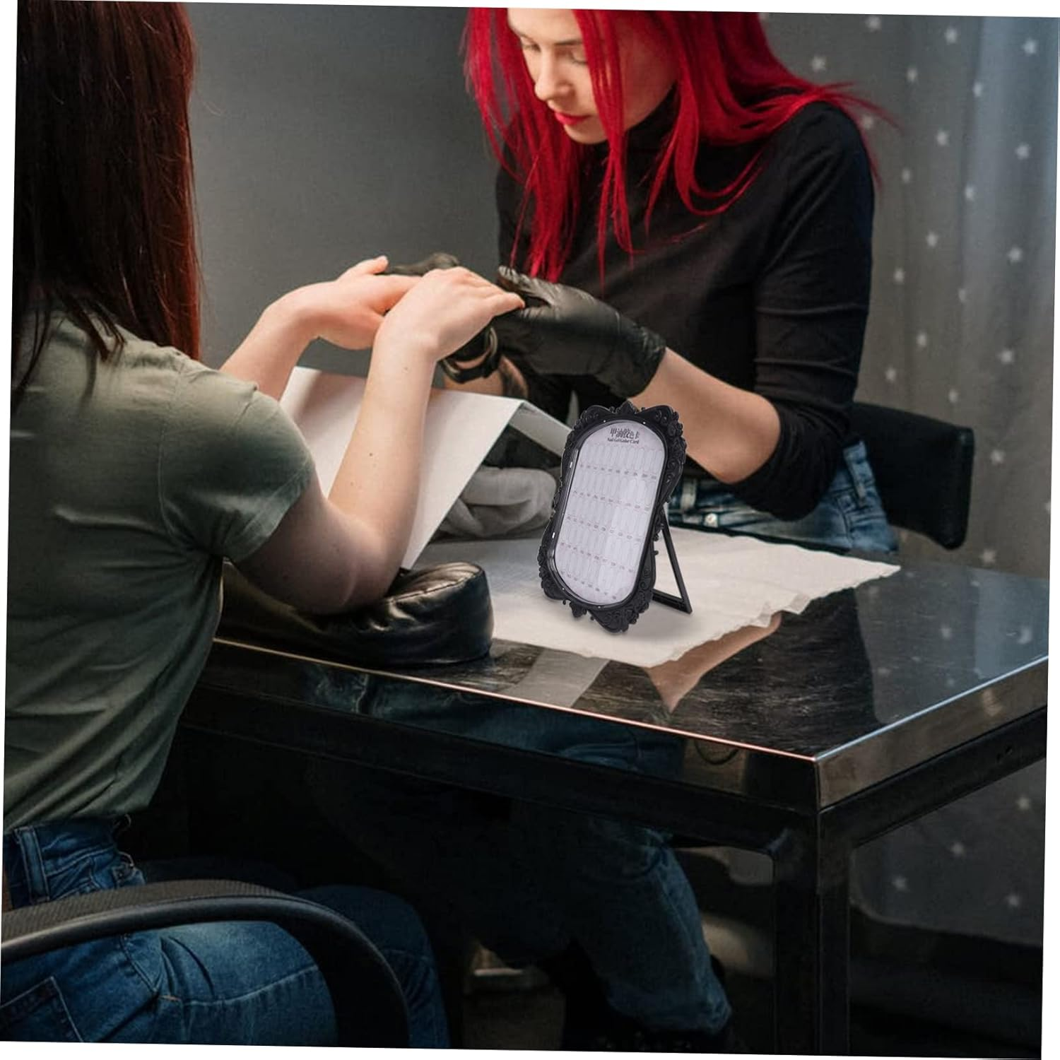 European Manicure Display Boards 3Pcs White Pink Black Relief Nail Art Cards Manicure Display Tools for Nail Salon Practice image number 5