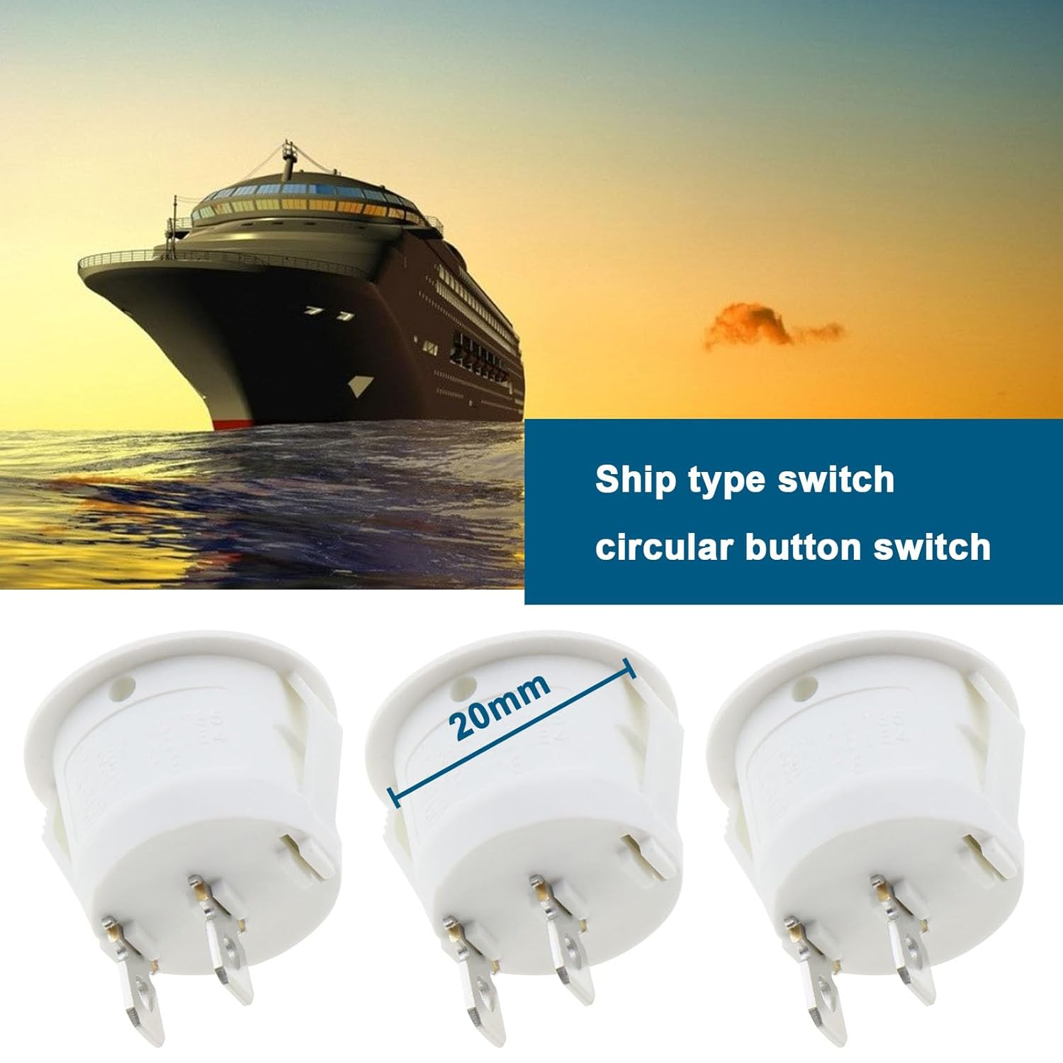 VGOL 10PCS round Rocker Switch KCD1 Mini round Toggle Switch On/Off 2 Position Button AC Power Switch for Car Boat Lighting 6A/250V 10A/125V image number 6