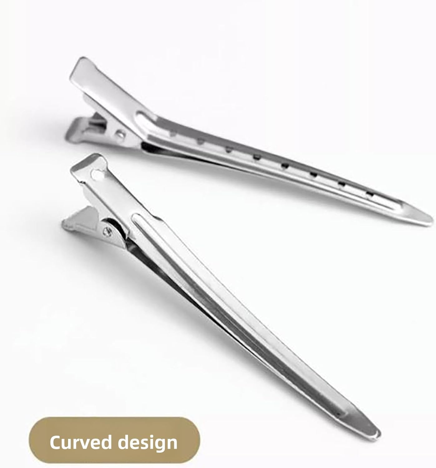 SOVYOULIVE 36 Pack Duck Bill Clips,Metal Duckbill Hair Clips with Holes, Rustproof Metal Alligator Curl Clips with Holes for Hair Styling image number 6