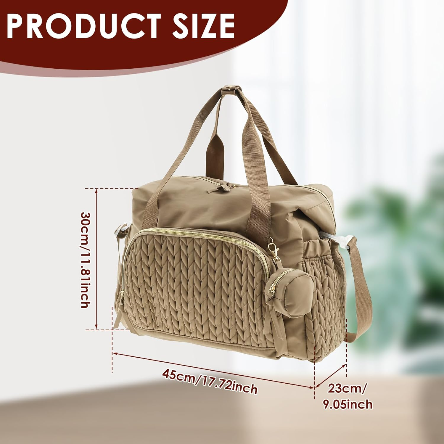 Diaper Bag Tote Sturdy Kids Diapers Bag Versatile Traveling Diaper Bags Portable Baby Bag with Pacifier Case Easy to Clean Mom Hospital Bag image number 6