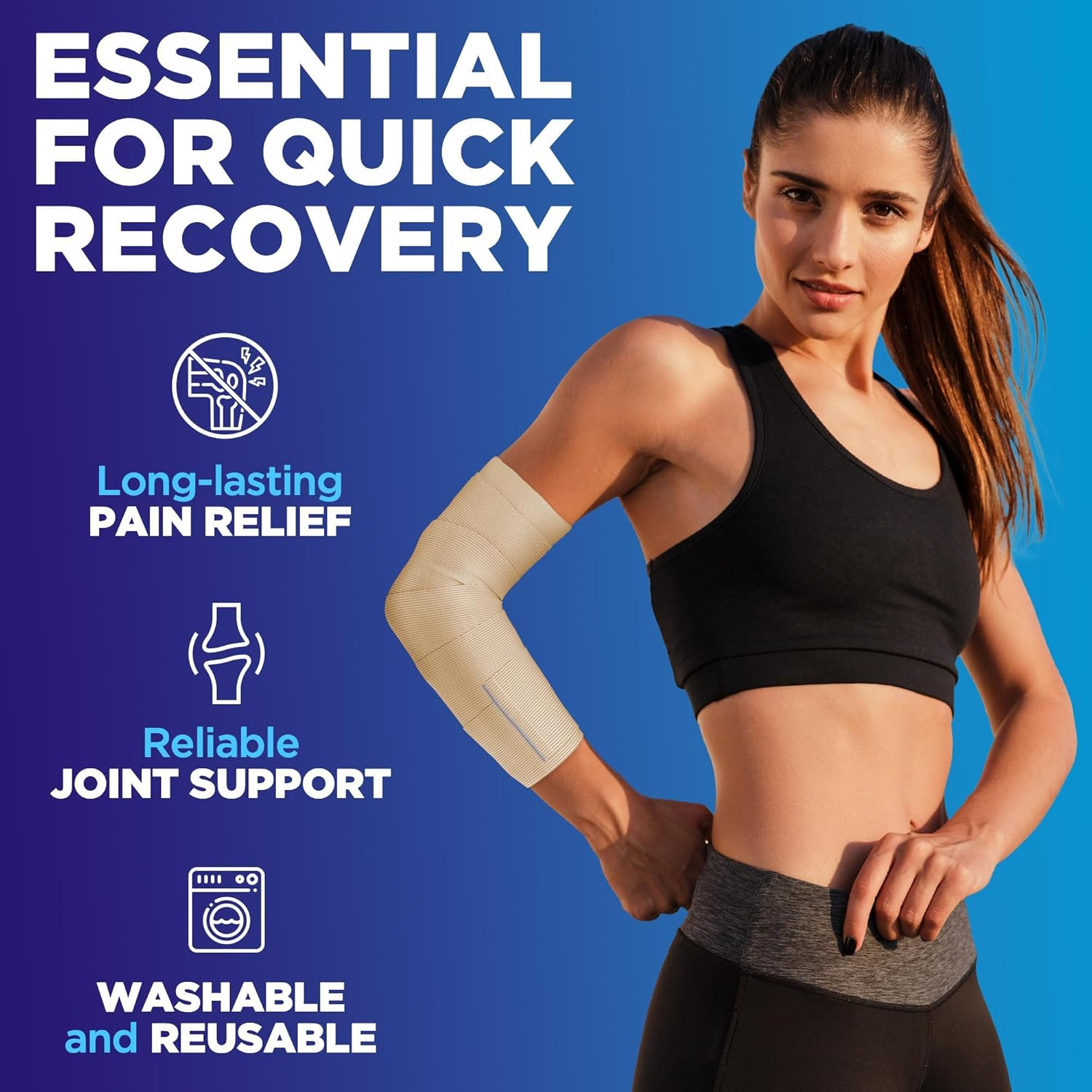 Heatunk Premium Elastic Bandage Wrap - 6-Pack (2X2", 2X3", 2X4") - Self-Closing Compression Support for Foot, Ankle, Wrist, and Knee image number 1