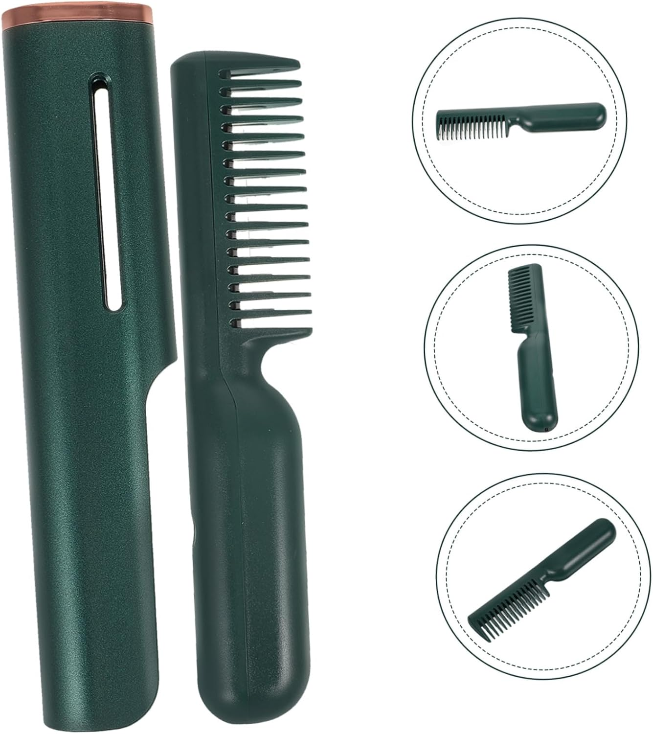 Healeved Cordless Portable Hair Straightener Brush Electric Heating Comb Hair Brush Styling Tool image number 4