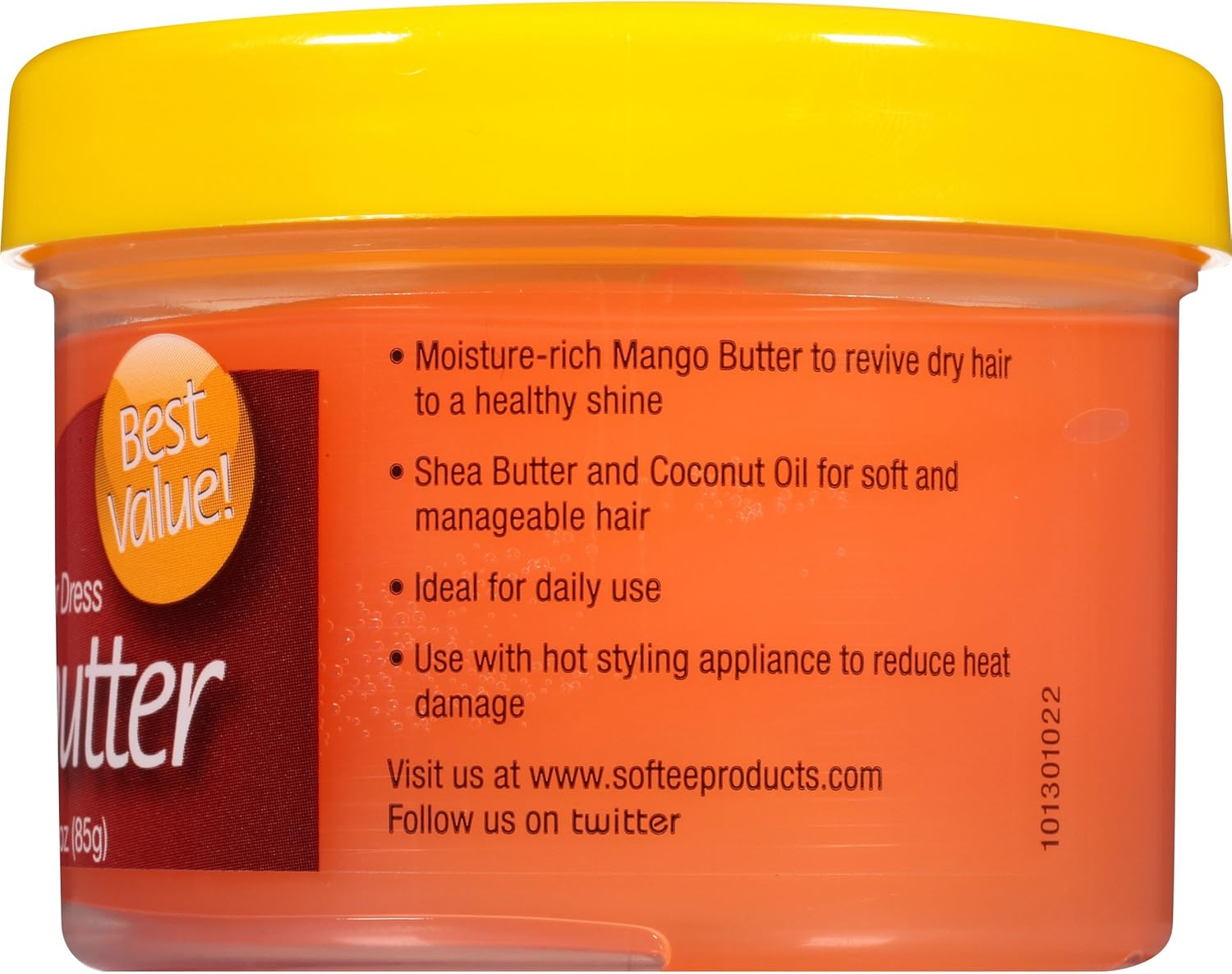 Softee Mango Shea Butter Daily Hair Dress, 3 Ounce Jar (1) image number 2