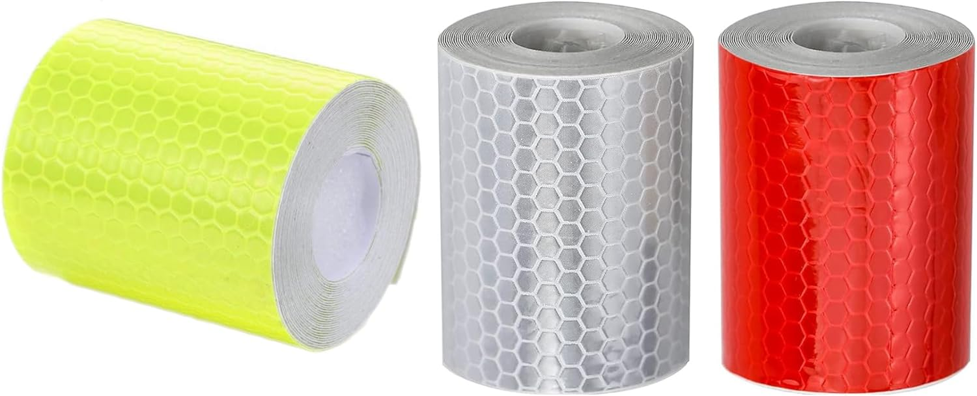 3 Rolls Reflective Tape Security Marking Tape Safety Tape Self-Adhesive Sticker High Visibility No Residue Reflector Tape Waterproof for Trucks Bikes Baby Strollers Helmets