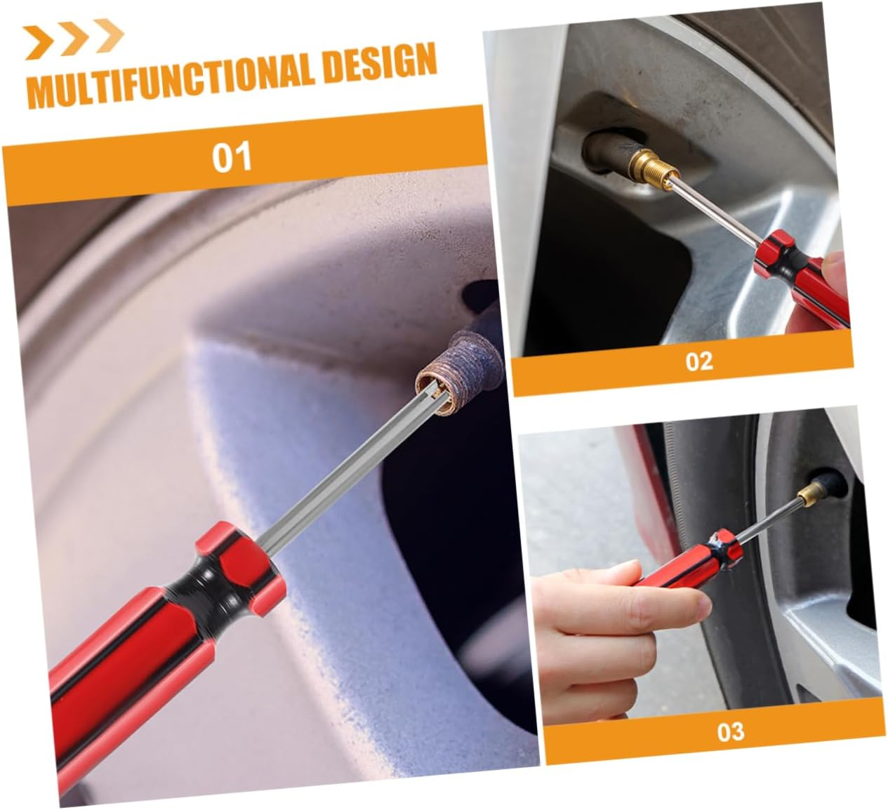 Beatifufu 6Pcs Valve Core Remover for Car Tyres Tyre Valve Stem Tool Automotive Installation Tool Pp Steel Easy Tire Replacement image number 3