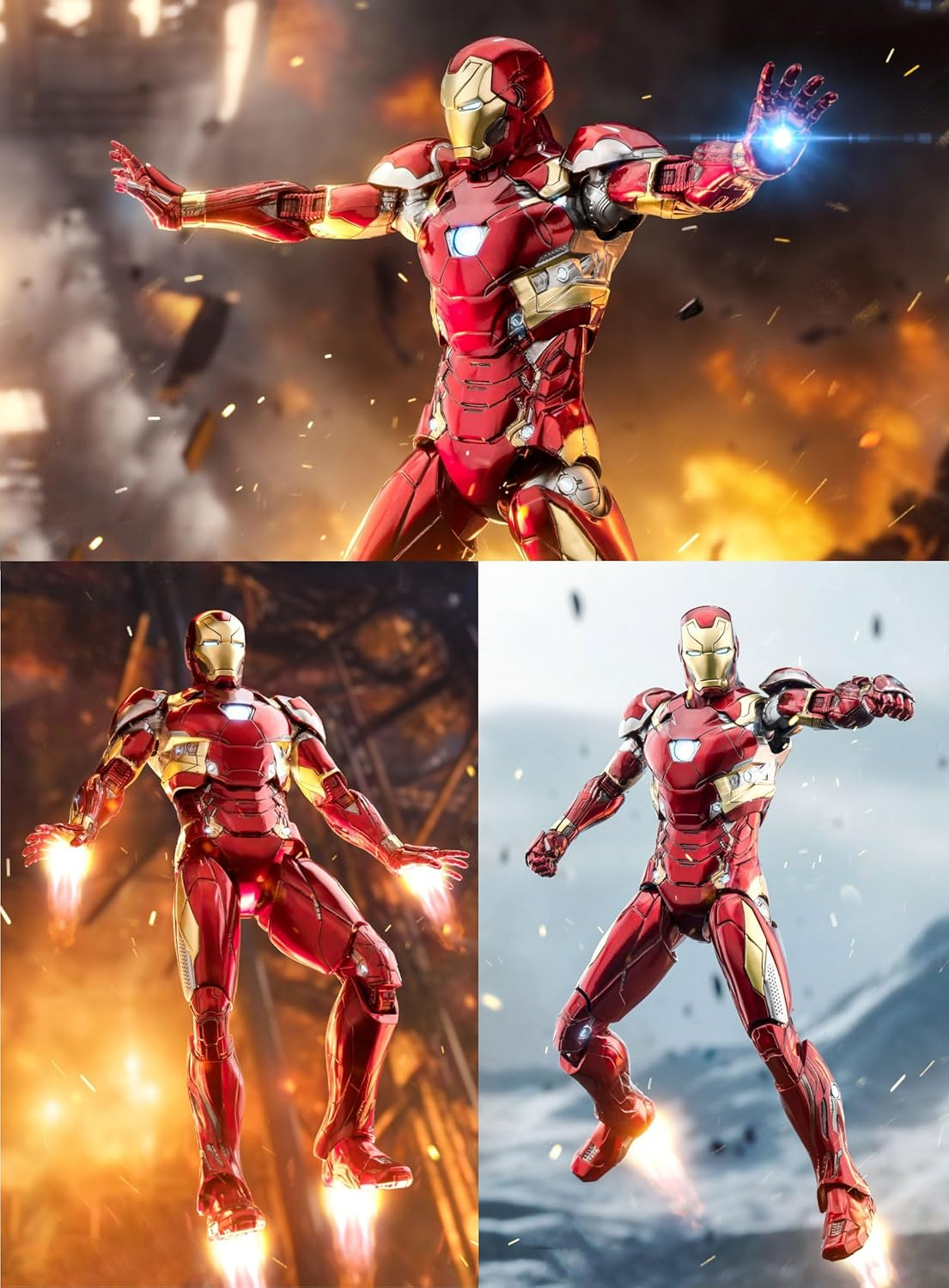Lonullymege Ironman MK46 Action Figures-7 Inch All Joints Movable Collectable Toys-Full Metal Painting with Lots of Accessories Stark Model(1/10 Scale) image number 3