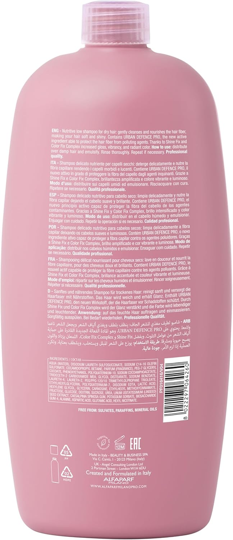 Alfaparf Milano Semi Di Lino Nutritive Low Shampoo - Sulfate, Paraben, Paraffin Free - Moisturizes, Hydrates, and Adds Glossy Shine - 33.8 Oz image number 3
