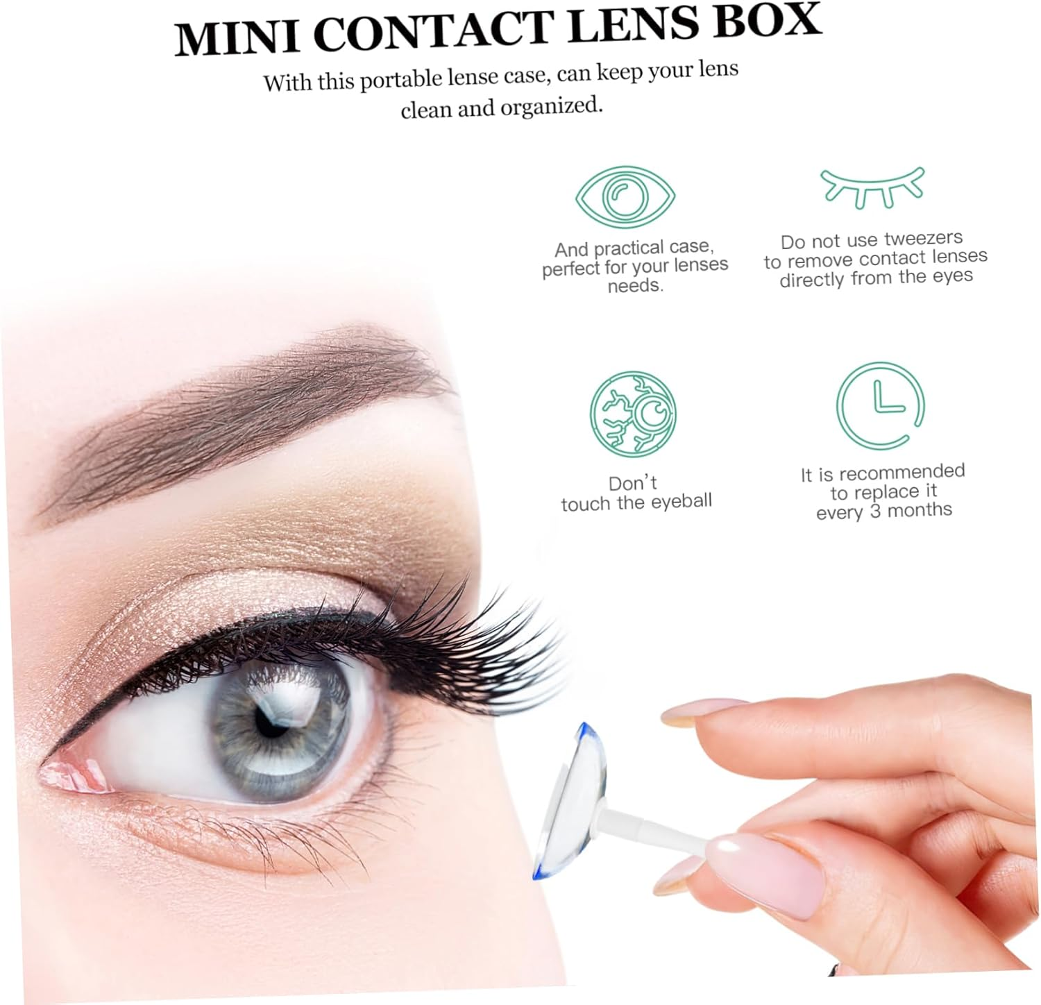 NULYLU Travel Holder Small Case for Lens Makeup Holder Practical Contact Organizer Packing Box image number 2