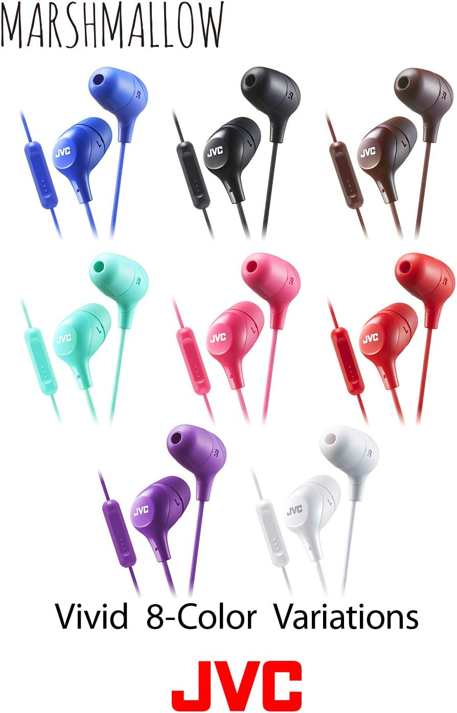 JVC HAFX38MP Marshmallow Earphones with Microphone & In-Line Remote (Pink) - Blue image number 6