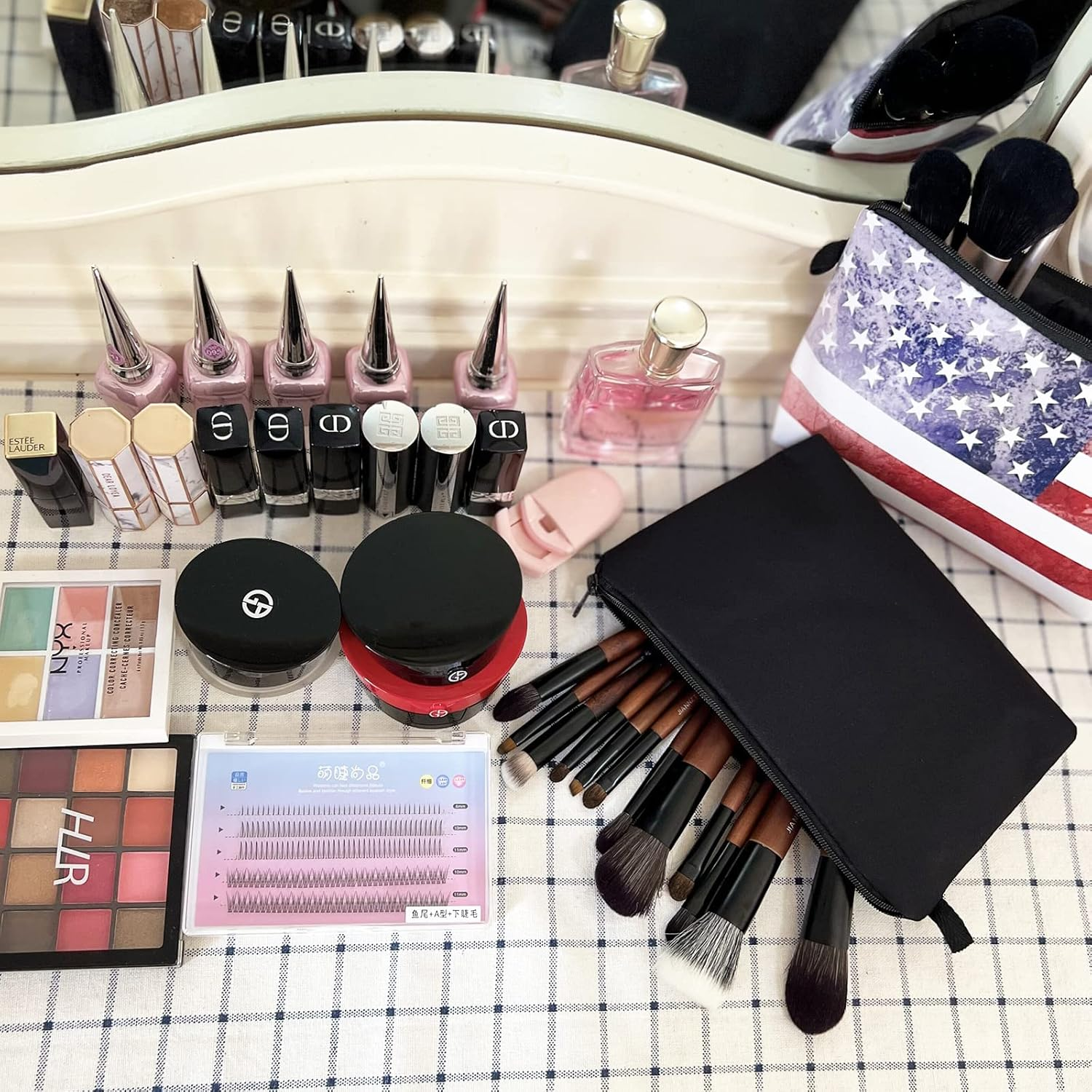 FUMAFI Lazy Makeup Bag Travel Cosmetic Organizer, Black, Simplicity image number 4