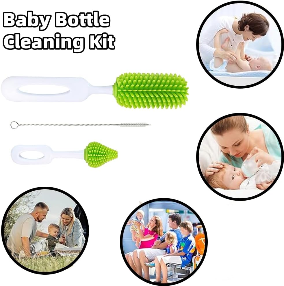 Baby Travel Bottle Drying Rack, Portable Baby Bottle Drying Rack for Working Mom or Camping with Baby,Travel Bottle Cleaner Kit,Baby Travel Gear,Baby Feeding Essentials -Spring Green image number 4