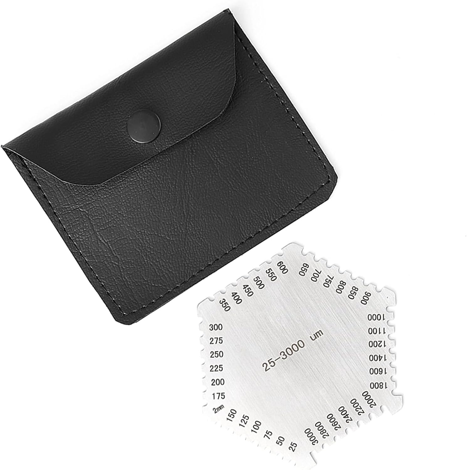 Stainless Steel Wet Film Comb, High Precision, Reusable 25-3000Um Gauge, Easy to Carry with Black Case, Measure Paint Coat Thickness image number 1