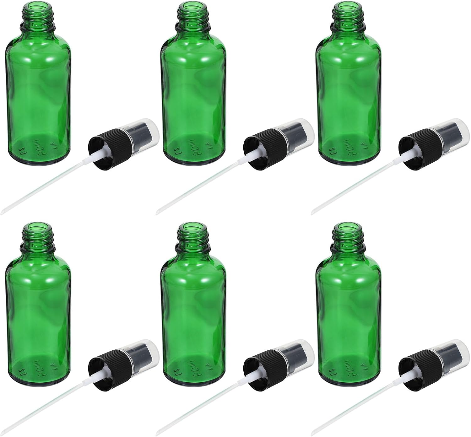 6Pcs 50Ml Green Glass Essential Oil Spray Bottles Refillable Liquid Dispensers for Travel and Home Plant Oil Storage image number 4