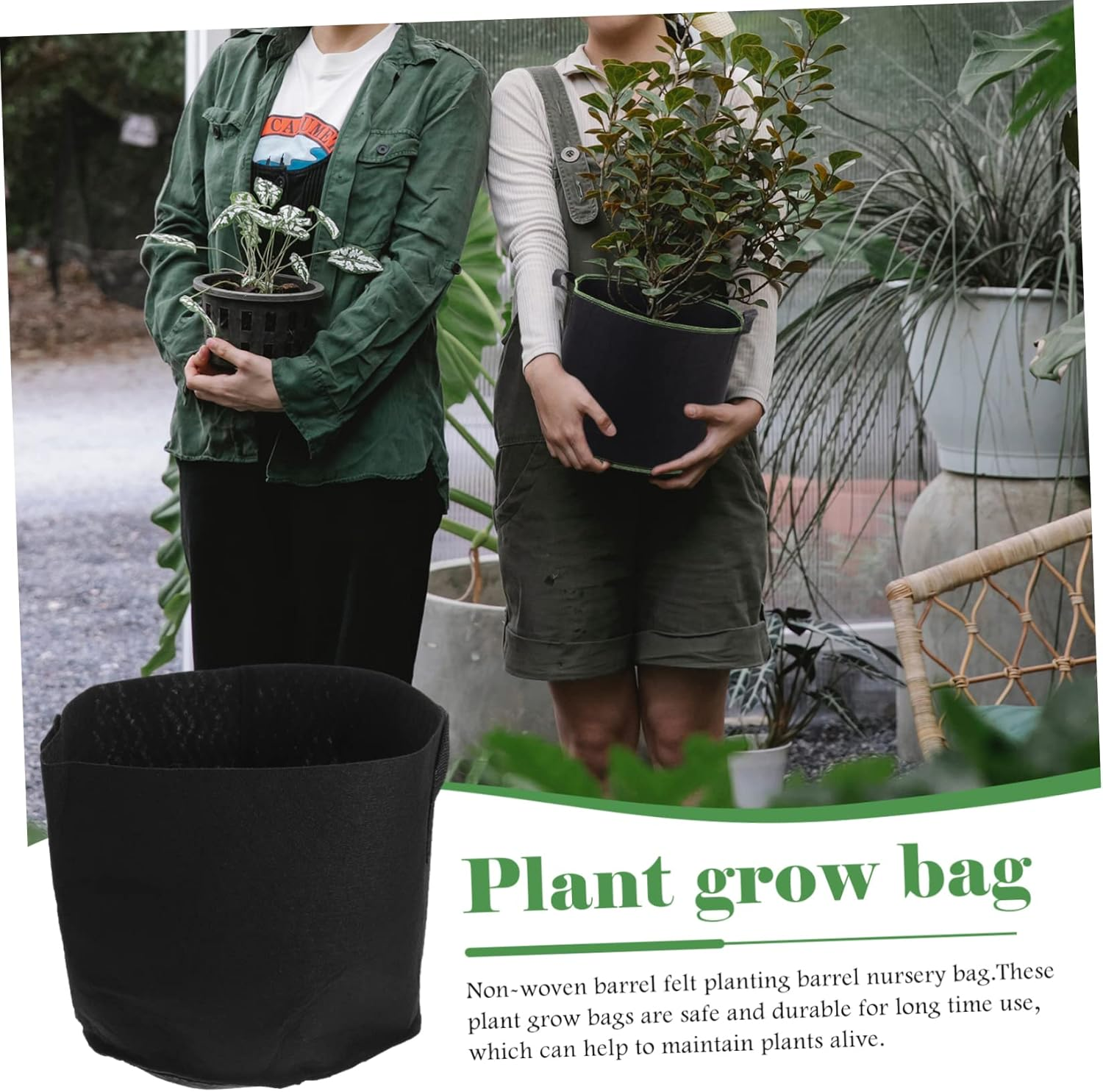 Yardwe Thickened Non-Woven Fabric Grow Bags 6Pcs 3-Gallon Planting Pouches for Vegetables Flowers Nursery Ventilated Design Sturdy Black Gardening Plant Grow Bags for Garden and Patio Use image number 1