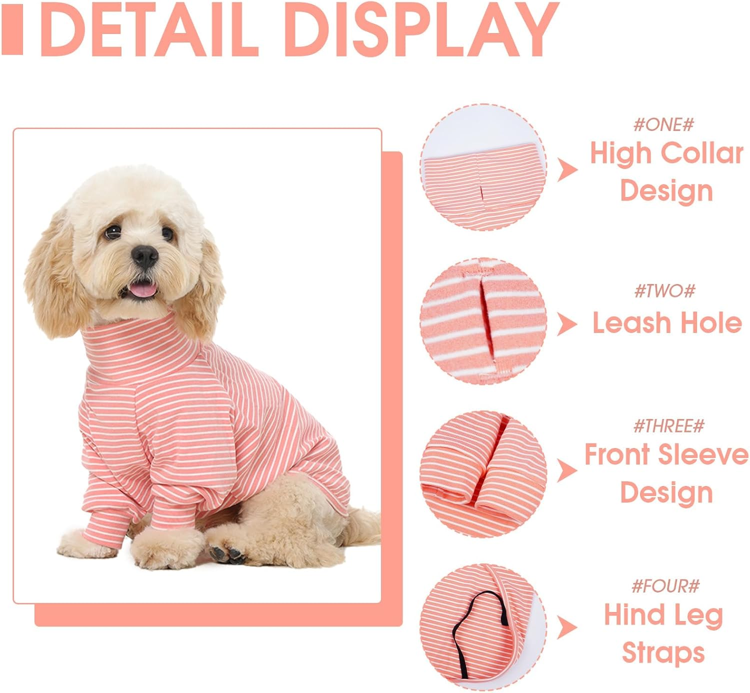 Hjyokuso Fleece Dog Jumper, Vest, Warm and Lightweight Jumper Pyjama Coat, Puppy Clothing Jacket for Autumn and Winter in Cold Weather for Small, Medium and Large Dogs
