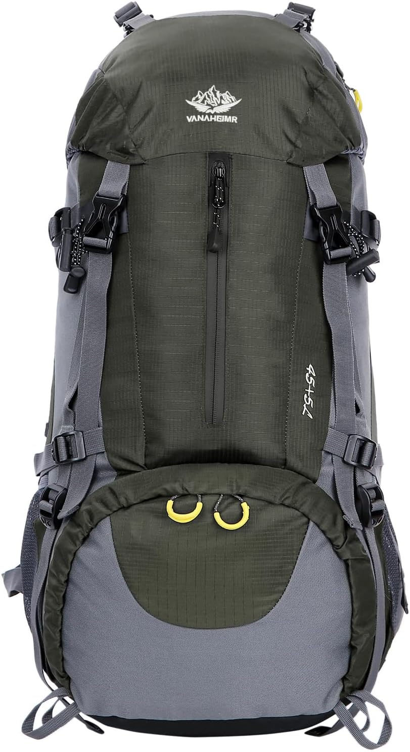 Wonenice 50L(45+5) Waterproof Hiking Backpack - Outdoor Sport Daypack with Rain Cover