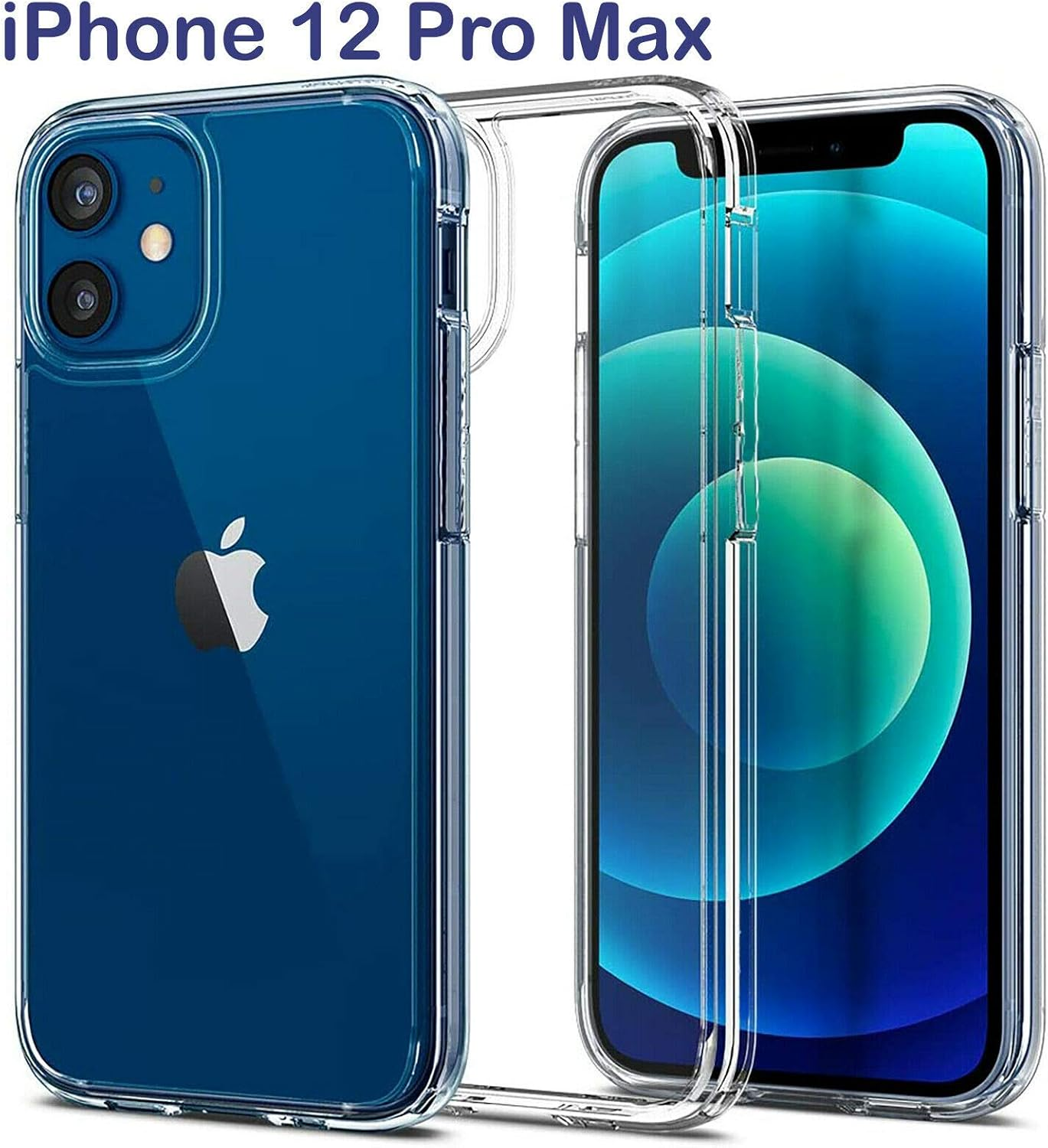 Slim Transparent Clear Bumper Cushion Case Cover for Apple Iphone 12 image number 1