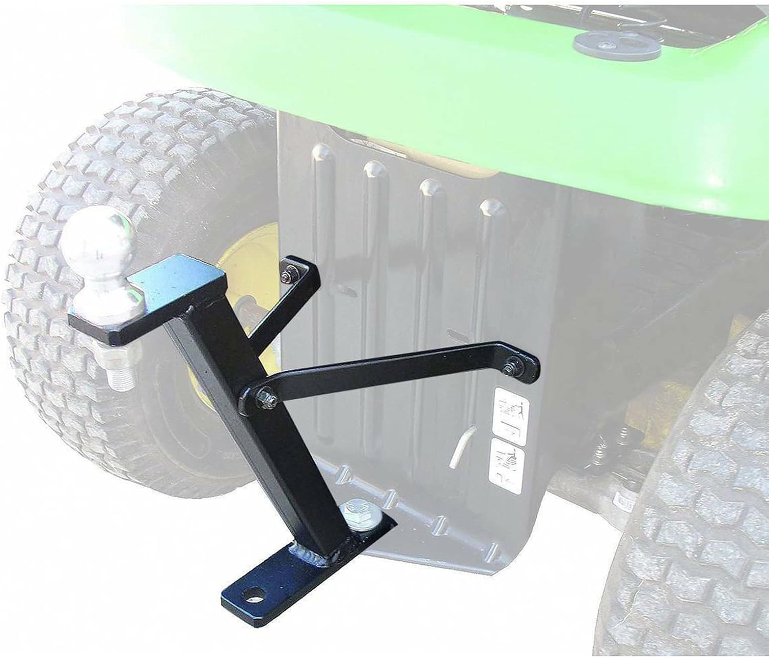 Superunner Lawn Mower Tractor Towing Hitch, Heavy Duty Garden Lawn Pro Tow Mower Hitch Kit Compatible with John Deere Cub Cadet Husqvarna Craftsman Riding Mowers,Black Powder Coated Finish image number 4