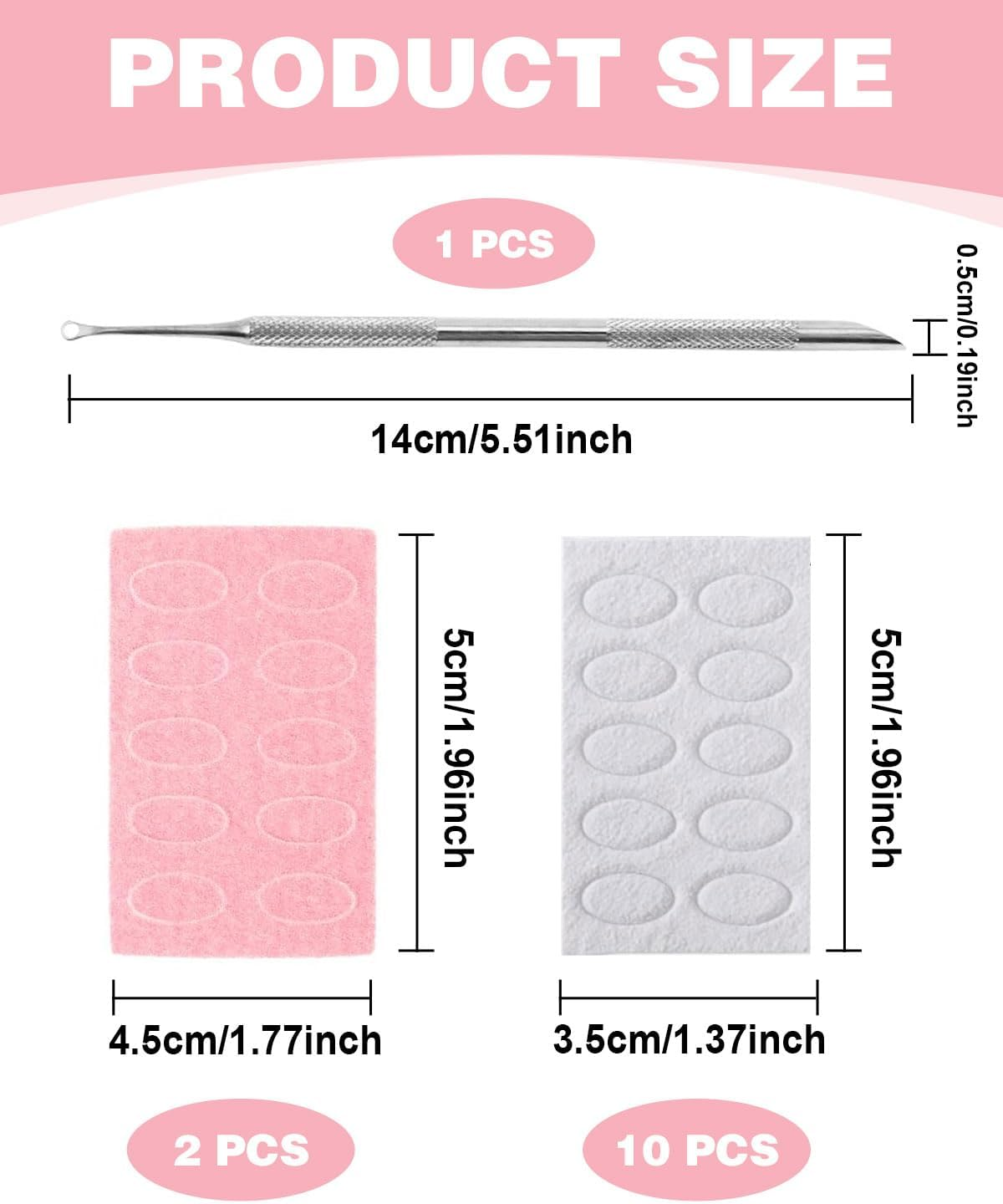 KEMUZ 1 X Cuticle Pusher Double Head Stainless Steel with 12 Pieces Self-Adhesive Sandpaper, Double Ended Professional Cuticle Pusher Cuticle Removal Pusher for Manicure and Pedicure image number 3