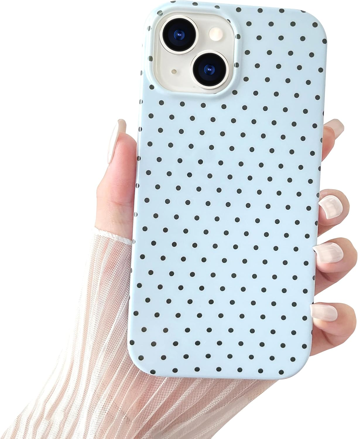 Smobea Iphone 13 Case, Cute Polka Dot Phone Case, Beautiful and Stylish Soft Slim TPU Case Shockproof Cover for Women Girls Yellow