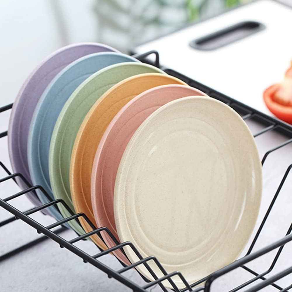 ZGWANSUI 15Cm Wheat Straw Appetizer Plates, Unbreakable Small Dessert Plates Set of 5, Lightweight round Dishes Tableware, Reusable Flat Dinner Platters for Snack, Fruits, Noodles (Beige) image number 1